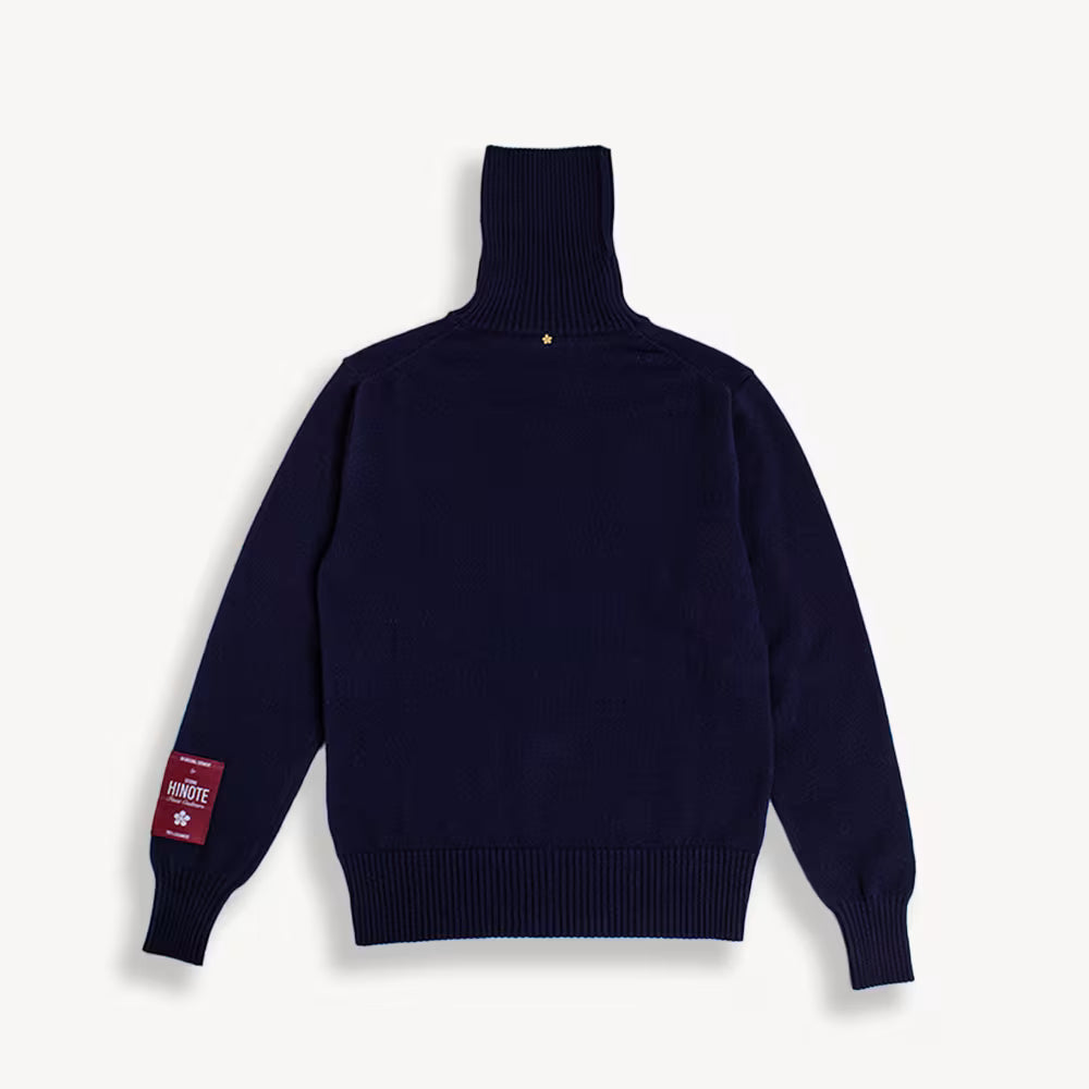 NAVY CASHMERE TURTLENECK SWEATER