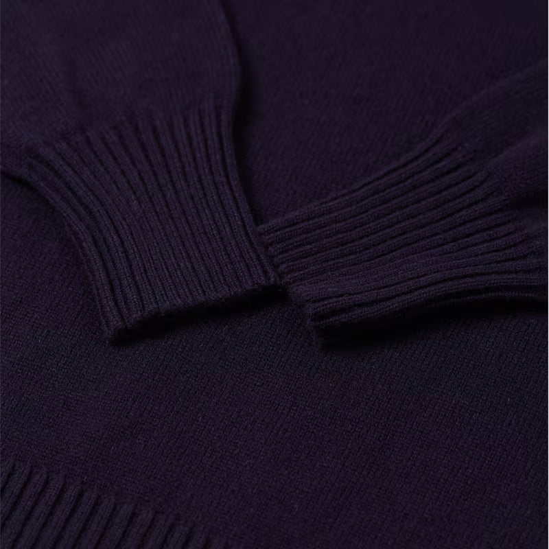 NAVY CASHMERE TURTLENECK SWEATER